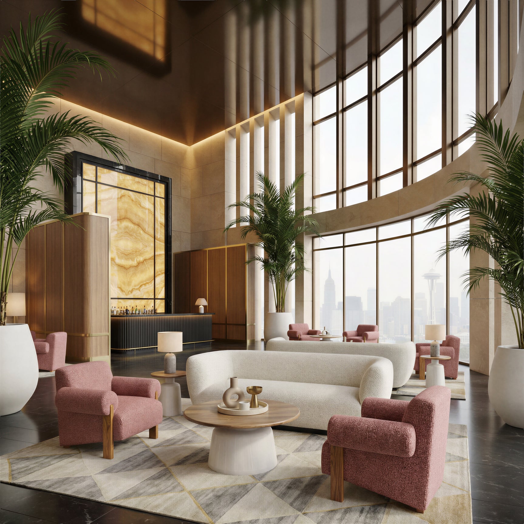Goblet Brown & White Side Table