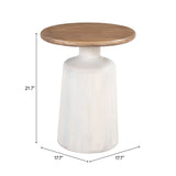 Goblet Brown & White Side Table