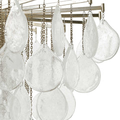 Goccia Silver 6 Light Tear Drop Glass Pendant - Ornate Home