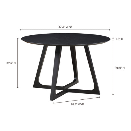 Godenza Black Round Dining Table - Ornate Home