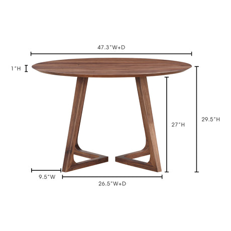 Godenza Brown Round Dining Table - Ornate Home