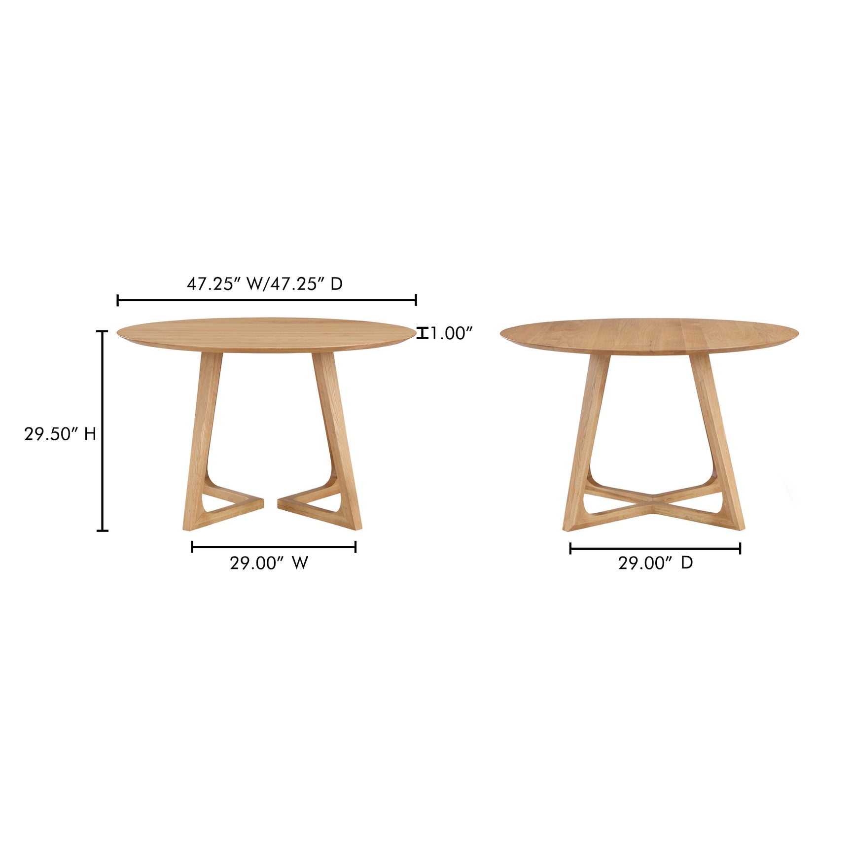 Godenza Oak Round Dining Table - Ornate Home