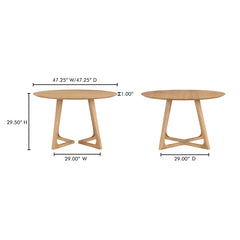 Godenza Oak Round Dining Table - Ornate Home