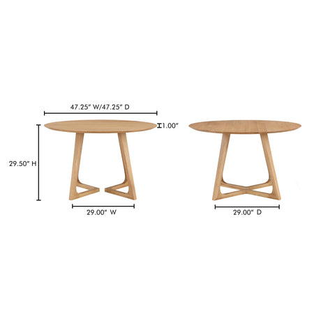 Godenza Oak Round Dining Table - Ornate Home