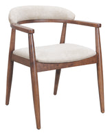 Goka Beige & Walnut Dining Chair - Ornate Home