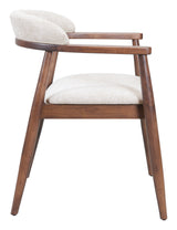 Goka Beige & Walnut Dining Chair - Ornate Home