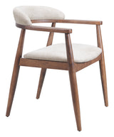 Goka Beige & Walnut Dining Chair - Ornate Home