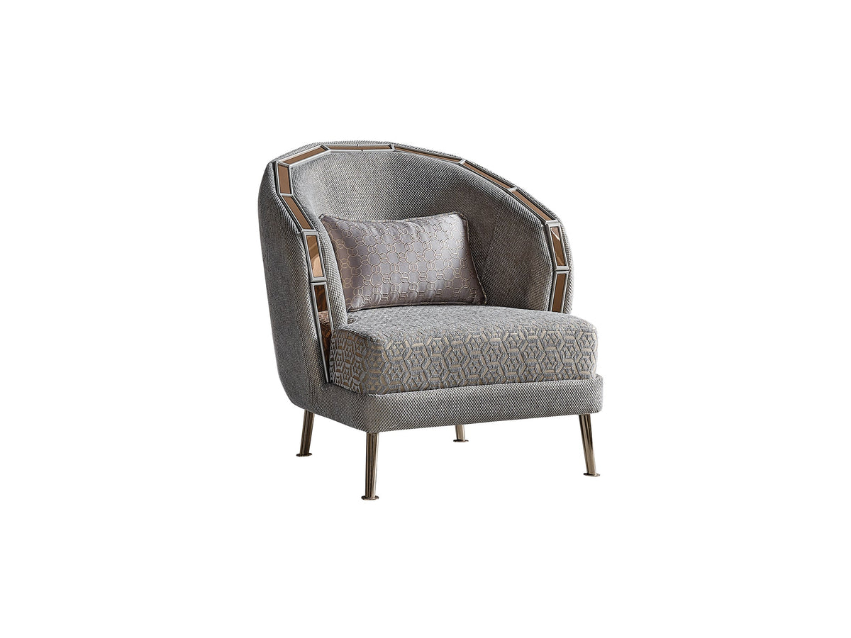 Gokce Grey 4-pieces (2 Sofa & 2 Chair) Living Room Set - Ornate Home