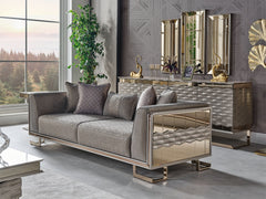 Gokce Grey Stationary Sofa - Ornate Home