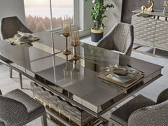 Gokce Light Brown Dining Room Set (Consol With Mirror & Dining Table & 6 Dining Chair) - Ornate Home