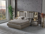 Gokce Light Brown Bed Frame With Headboard