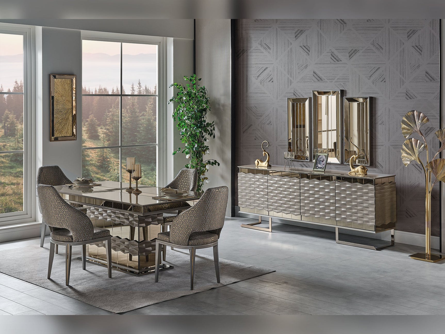 Gokce Light Brown Dining Table