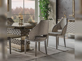 Gokce Light Brown Dining Room Set (Consol With Mirror & Dining Table & 6 Dining Chair)