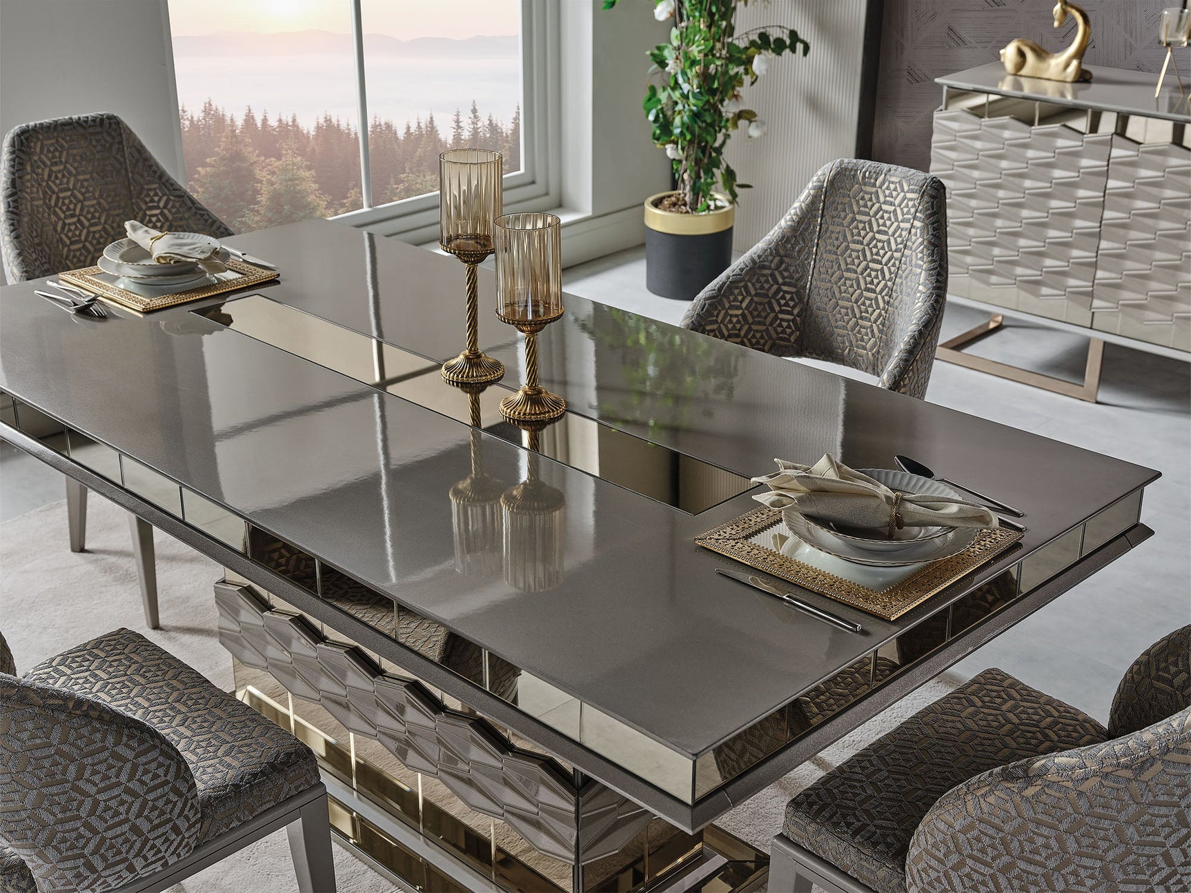 Gokce Light Brown Dining Table