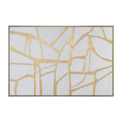 Gold Lines Gold/White Canvas - Ornate Home