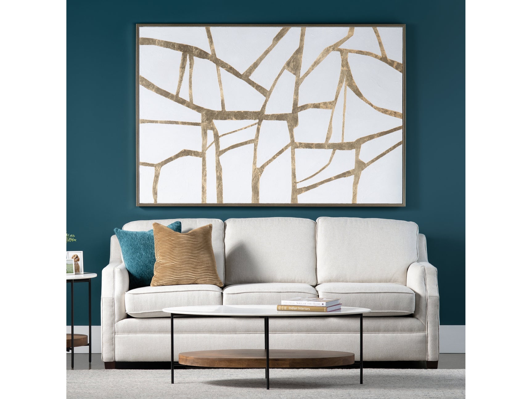 Gold Lines Gold/White Canvas