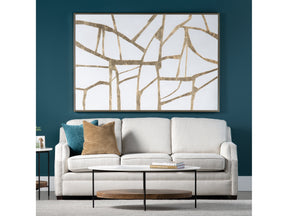 Gold Lines Gold/White Canvas - Ornate Home