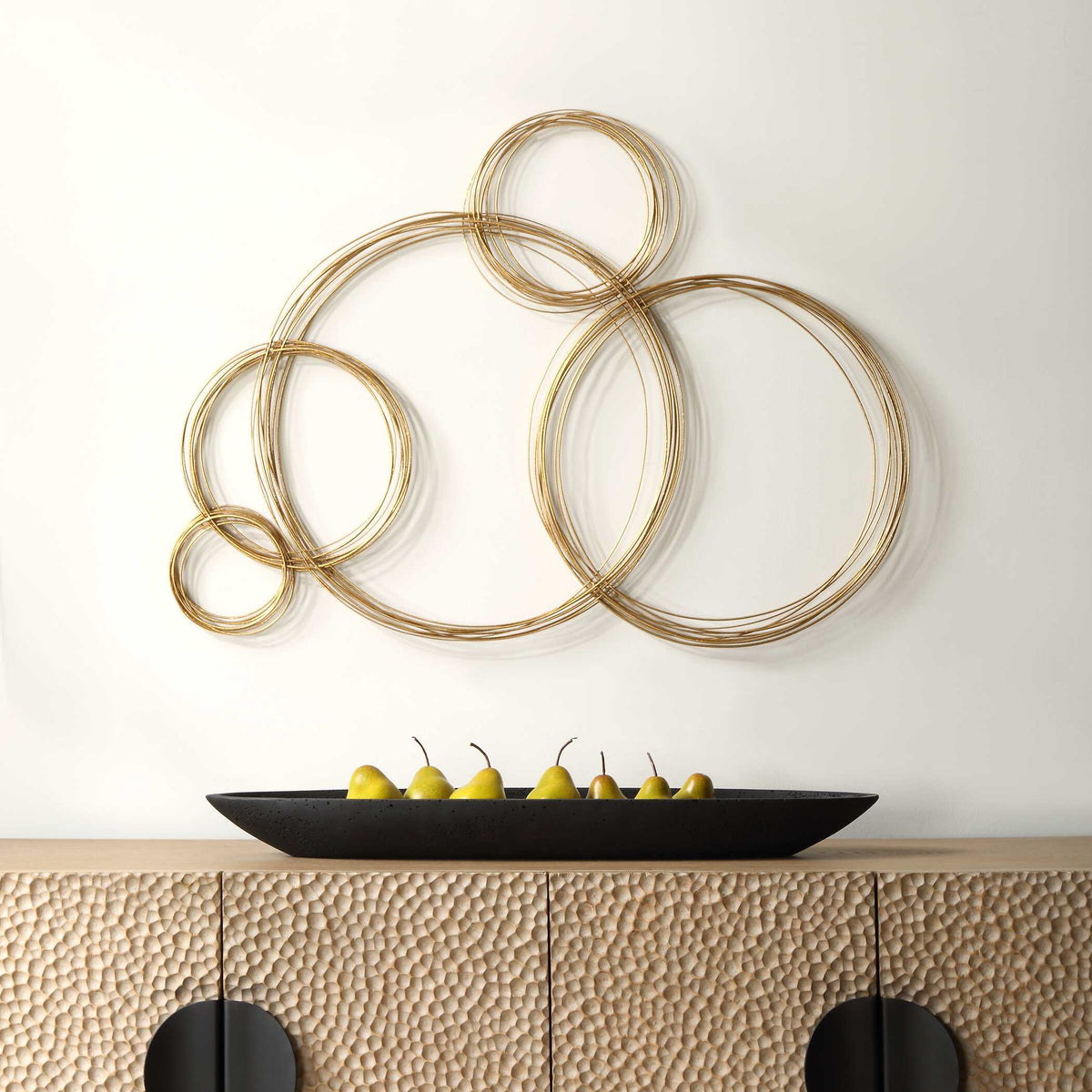 Golden Bubbles Metal Wall Decor - Ornate Home
