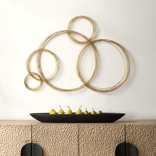 Golden Bubbles Metal Wall Decor - Ornate Home