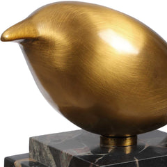 Golden Finch Bird Black/Brass Figurines (Set of 2) - Ornate Home