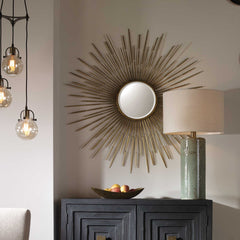 Golden Rays Starburst Mirror - Ornate Home