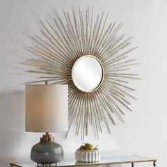 Golden Rays Starburst Mirror - Ornate Home