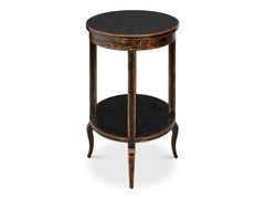 Golden Rim Black Side Table - Ornate Home