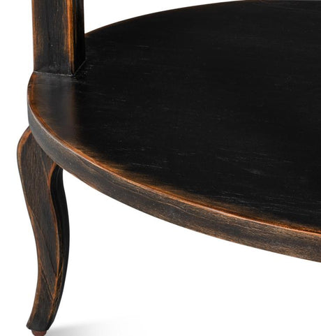 Golden Rim Black Side Table - Ornate Home