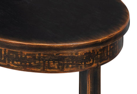 Golden Rim Black Side Table - Ornate Home