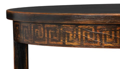 Golden Rim Black Side Table - Ornate Home