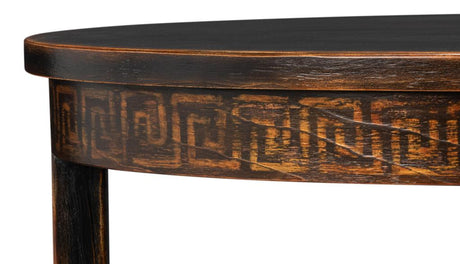 Golden Rim Black Side Table - Ornate Home