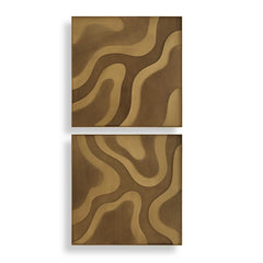 Golden Terrain Brown/Gold Wooden Wall Decor (Set of 2) - Ornate Home