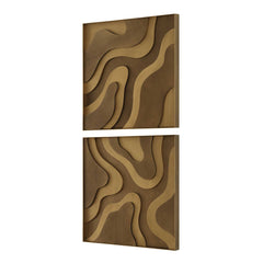 Golden Terrain Brown/Gold Wooden Wall Decor (Set of 2) - Ornate Home