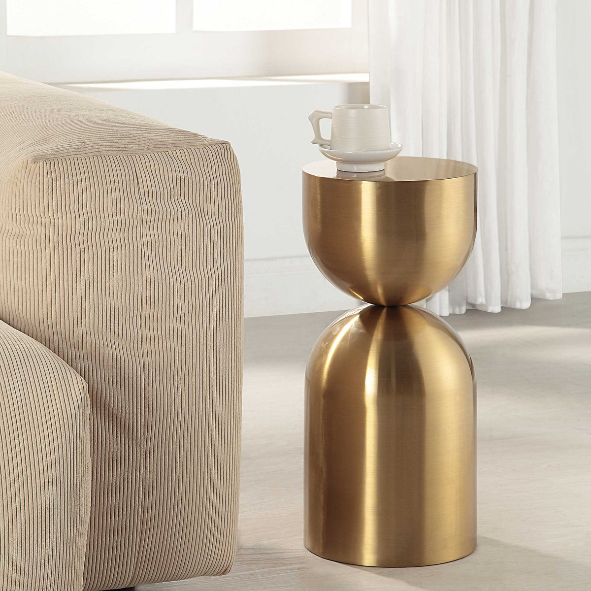 Golden Vessel Modern Accent Table - Ornate Home