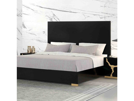 Goldsberg Black E.King Panel Bed - Ornate Home