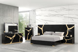 Goldsberg Black/Gold Bed Panel - Ornate Home