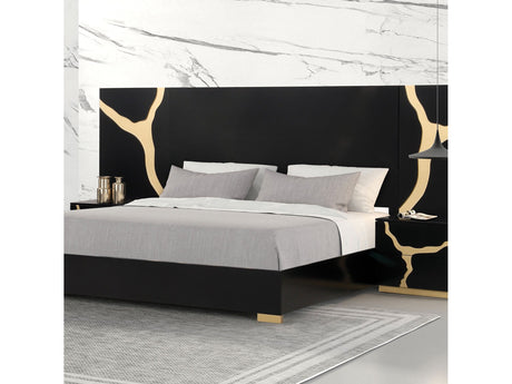 Goldsberg Black/Gold Bed Panel - Ornate Home