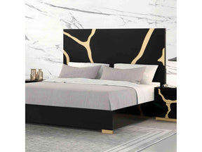Goldsberg Black/Gold Eastern King Bed - Ornate Home
