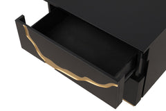 Goldsberg Black/Gold Nightstand - Ornate Home