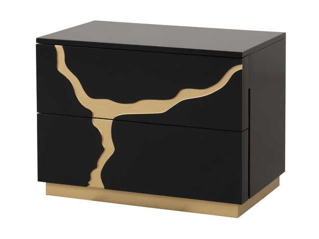 Goldsberg Black/Gold Nightstand - Ornate Home