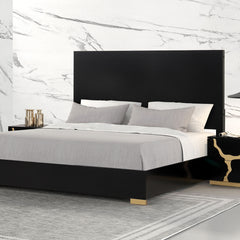 Goldsberg Black/Gold Queen 5 Piece Bedroom Set w/2 Nightstands - Ornate Home