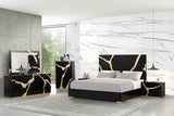 Goldsberg Black/Gold Queen Bed - Ornate Home