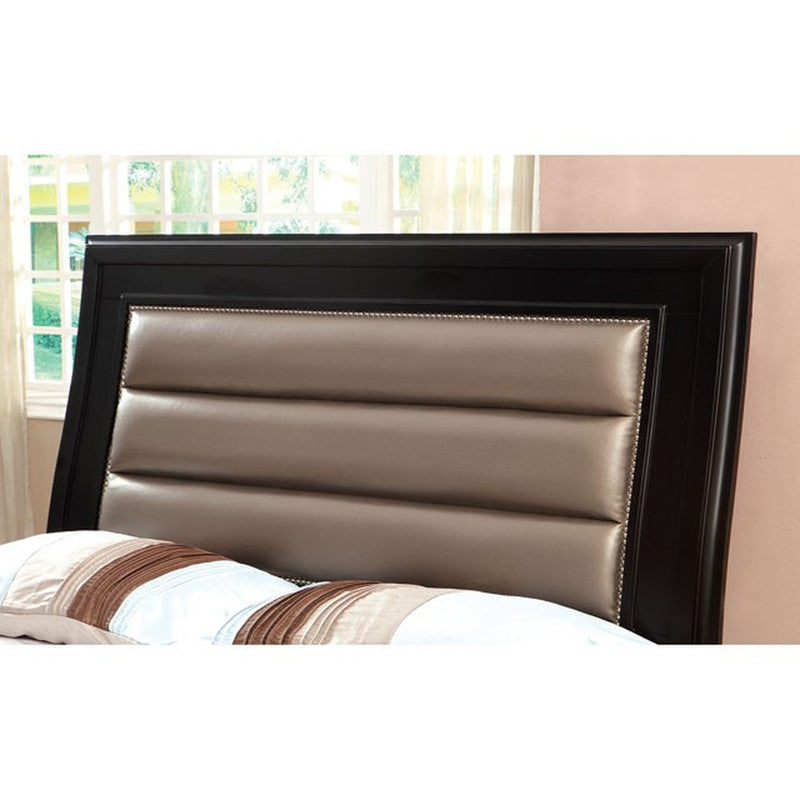 Golva Black/Taupe E.King Bed - Ornate Home