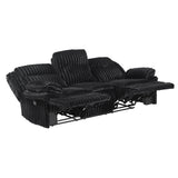 Goodland Black Double Reclining Sofa - Ornate Home