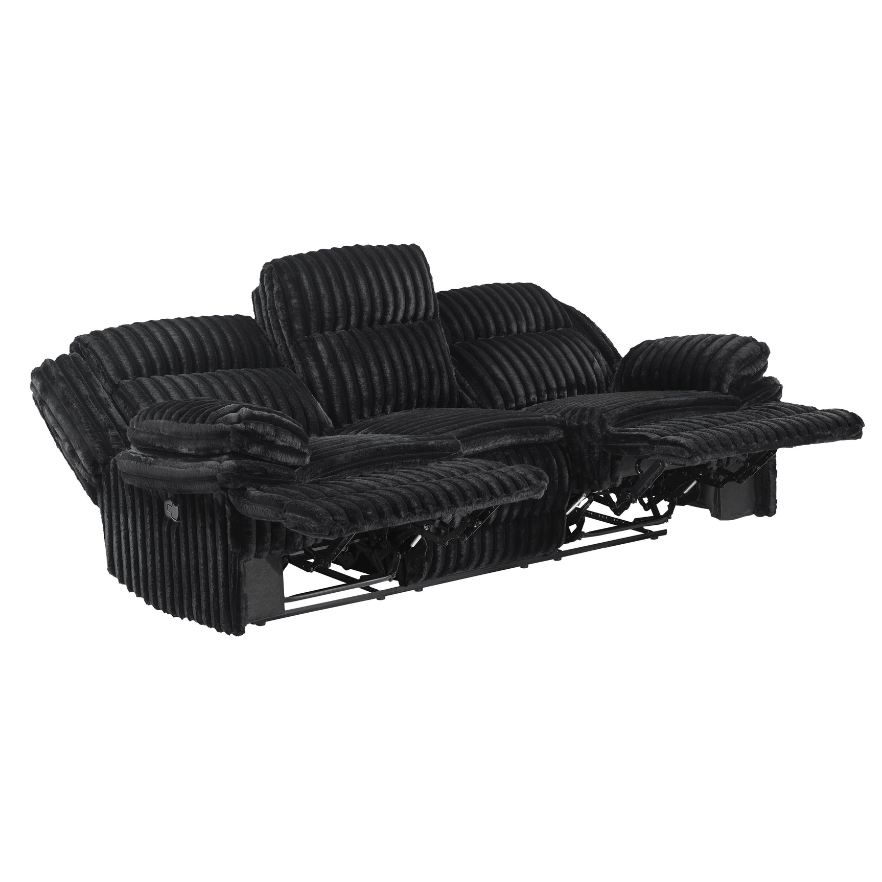 Goodland Black Double Reclining Sofa - Ornate Home