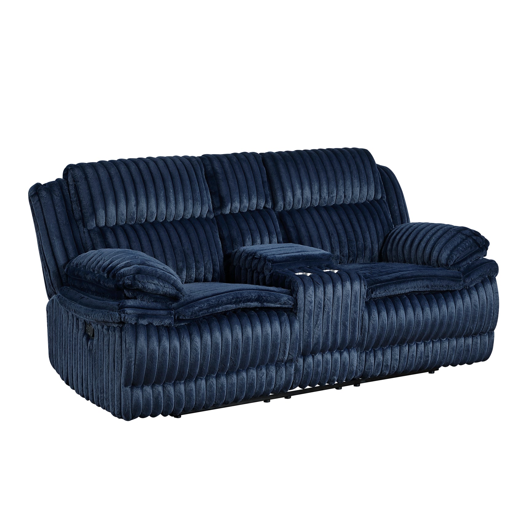 Goodland Blue Double Reclining Loveseat w/ Center Console - Ornate Home