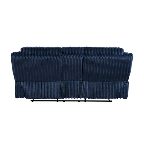 Goodland Blue Double Reclining Loveseat w/ Center Console - Ornate Home