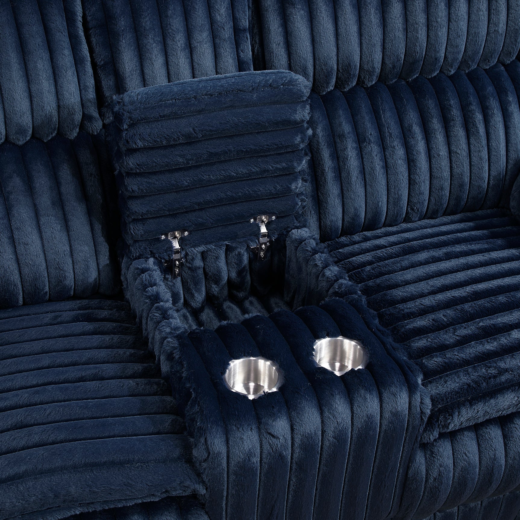 Goodland Blue Double Reclining Loveseat w/ Center Console - Ornate Home