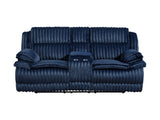 Goodland Blue Double Reclining Loveseat w/ Center Console - Ornate Home