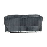 Goodland Dark Gray Double Reclining Loveseat w/ Center Console - Ornate Home